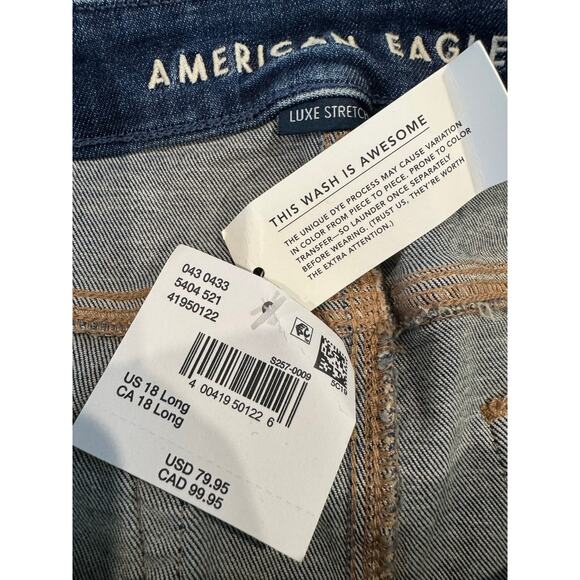NWT American Eagle Luxe Stretch Dark Rich Indigo High-Rise Jegging Size 18L - Picture 5 of 5